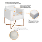 Poltrona Decorativa Andréia Base X Bronze Suede - Branco