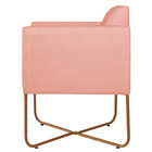 Poltrona Decorativa Andréia Base X Bronze Suede - Coral