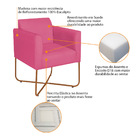 Poltrona Decorativa Andréia Base X Bronze Suede - Pink