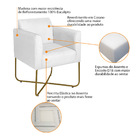 Poltrona Decorativa Andréia Base X Dourada Sintético - Branco
