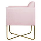 Poltrona Decorativa Andréia Base X Dourada Sintético - Rosa B