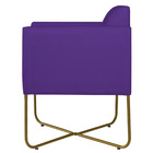 Poltrona Decorativa Andréia Base X Dourada Sintético - Roxo