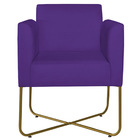 Poltrona Decorativa Andréia Base X Dourada Sintético - Roxo