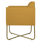 Poltrona Decorativa Andréia Base X Dourada Suede - Mostarda