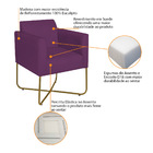 Poltrona Decorativa Andréia Base X Dourada Suede - Roxo