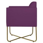 Poltrona Decorativa Andréia Base X Dourada Suede - Roxo