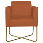 Poltrona Decorativa Andréia Base X Dourada Suede - Terracota