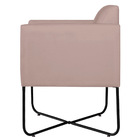 Poltrona Decorativa Andréia Base X Preta Linho - Rosê