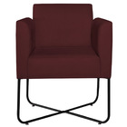 Poltrona Decorativa Andréia Base X Preta Sintético - Bordô