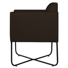 Poltrona Decorativa Andréia Base X Preta Sintético - Marrom