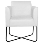 Poltrona Decorativa Andréia Base X Preta Suede - Branco