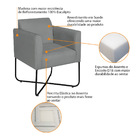 Poltrona Decorativa Andréia Base X Preta Suede - Cinza