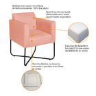 Poltrona Decorativa Andréia Base X Preta Suede - Coral