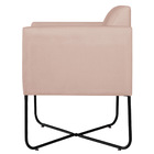 Poltrona Decorativa Andréia Base X Preta Suede - Rosê