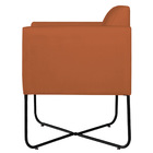 Poltrona Decorativa Andréia Base X Preta Suede - Terracota