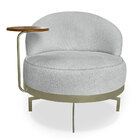 Poltrona Decorativa Andromeda Linho Bouclê Base Giratória De