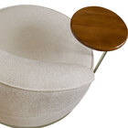 Poltrona Decorativa Andromeda Linho Bouclê Base Giratória De