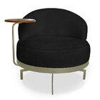 Poltrona Decorativa Andromeda Linho Bouclê Base Giratória De