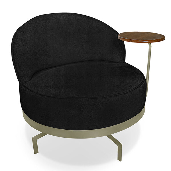 Poltrona Decorativa Andromeda Linho Bouclê Base Giratória De