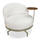 Poltrona Decorativa Andromeda Linho Bouclê Base Giratória De