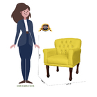 Poltrona Decorativa Anita Pés Luis Xv Suede Amarelo - Ds Esto