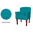 Poltrona Decorativa Anita Pés Luis Xv Suede Azul Turquesa - D