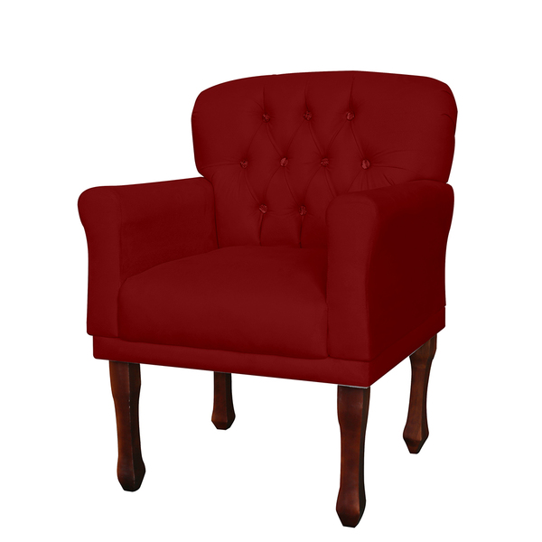 Poltrona Decorativa Anita Pés Luis Xv Suede Bordô - Ds Estofa