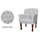 Poltrona Decorativa Anita Pés Luis Xv Suede Branco - Ds Estof