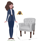 Poltrona Decorativa Anita Pés Luis Xv Suede Branco - Ds Estof