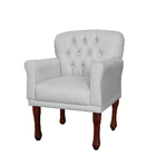 Poltrona Decorativa Anita Pés Luis Xv Suede Branco - Ds Estof