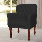 Poltrona Decorativa Anita Pés Luis Xv Suede Preto - Ds Estofa
