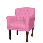 Poltrona Decorativa Anita Pés Luis Xv Suede Rosa - Ds Estofad