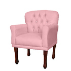 Poltrona Decorativa Anita Pés Luis Xv Suede Rosê - Ds Estofad