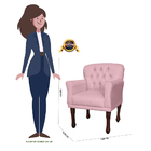 Poltrona Decorativa Anita Pés Luis Xv Suede Rosê - Ds Estofad