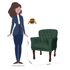 Poltrona Decorativa Anita Pés Luis Xv Suede Verde - Ds Estofa