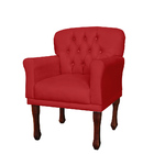 Poltrona Decorativa Anita Pés Luis Xv Suede Vermelho - Ds Est
