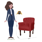 Poltrona Decorativa Anita Pés Luis Xv Suede Vermelho - Ds Est