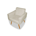 Poltrona Decorativa Anitta Com Pés Palito Suede Bege