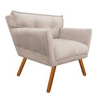 Poltrona Decorativa Anitta Suede Bege Com Strass - D'rossi