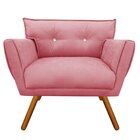 Poltrona Decorativa Anitta Suede Rose Com Strass - D'rossi