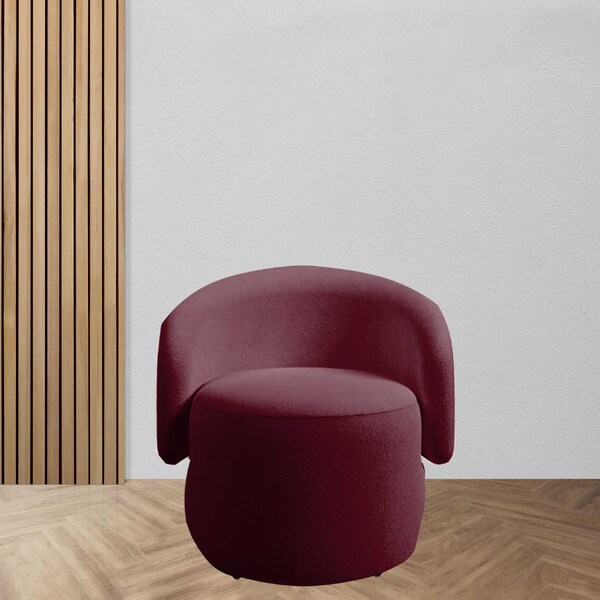 Poltrona Decorativa Anny Suede Bordo