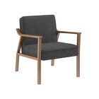 Poltrona Decorativa Antônia Com Braço Tecido Cinza Escuro Mad