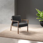 Poltrona Decorativa Antônia Com Braço Tecido Cinza Escuro Mad