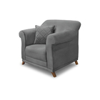 Poltrona Decorativa Apollo Veludo Cinza 2938 - Montanaris Dec