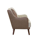 Poltrona Decorativa Arezo Pés Palito Poliéster Bege/couríssim