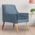 Poltrona Decorativa Ariane Linho Cores - Ds Estofados - Azul