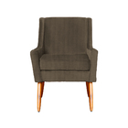 Poltrona Decorativa Ariane Linho Cores - Ds Estofados - Cacau