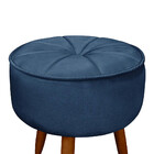 Poltrona Decorativa Ariel Petala + Puff Com Pés De Madeira -