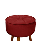 Poltrona Decorativa Ariel Petala E Puff Com Pés De Madeira St