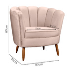 Poltrona Decorativa Ariel Petala E Puff Com Pés De Madeira St